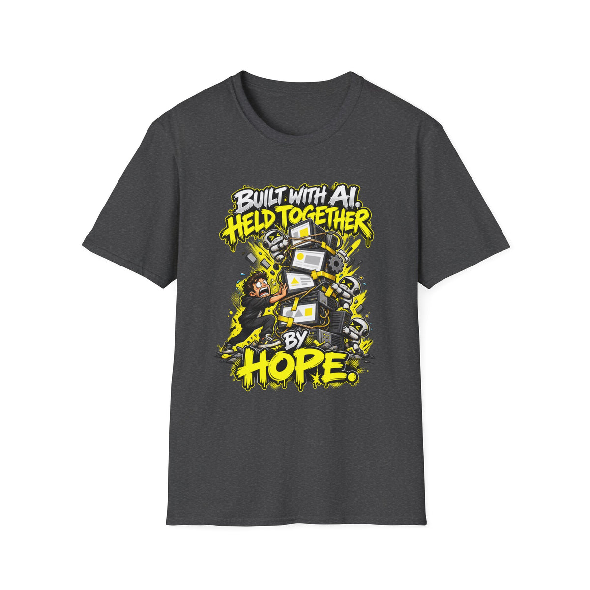 Built With AI, Held Together by Hope Graphic T-Shirt